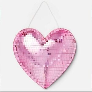Target Spritz pink disco ball Heart hanging valentines decor